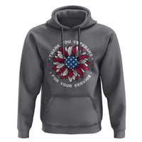 Thank You Veterans Hoodie American Flag Sunflower Military Tribute