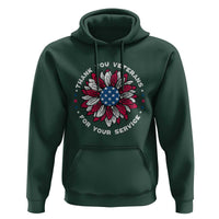 Thank You Veterans Hoodie American Flag Sunflower Military Tribute