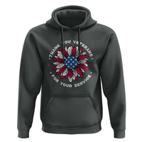 Thank You Veterans Hoodie American Flag Sunflower Military Tribute