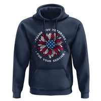 Thank You Veterans Hoodie American Flag Sunflower Military Tribute