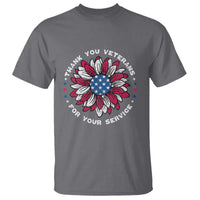 Thank You Veterans T Shirt American Flag Sunflower Military Tribute - Wonder Print Shop
