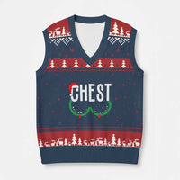 Xmas Matching Couple V-Neck Knit Sweater Vest Chestnuts Funny Xmas Chest - Wonder Print Shop