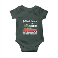 Funny Christmas Teacher Baby Onesie Jolliest Bunch Of Teachers This Side Of The Hallway Xmas PJ Gift