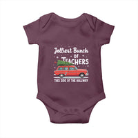 Funny Christmas Teacher Baby Onesie Jolliest Bunch Of Teachers This Side Of The Hallway Xmas PJ Gift