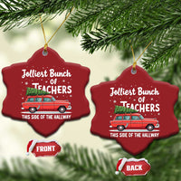 Funny Xmas Teacher Christmas Ornament Jolliest Bunch Of Teachers This Side Of The Hallway Xmas PJ Gift - Wonder Print Shop