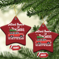 Funny Xmas Teacher Christmas Ornament Jolliest Bunch Of Teachers This Side Of The Hallway Xmas PJ Gift - Wonder Print Shop