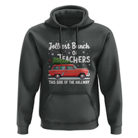 Funny Christmas Teacher Hoodie Jolliest Bunch Of Teachers This Side Of The Hallway Xmas PJ Gift