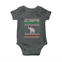 Christmas Elephant Baby Onesie All I Want for Xmas Is An Elephant Ugly Sweater