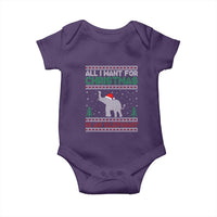 Christmas Elephant Baby Onesie All I Want for Xmas Is An Elephant Ugly Sweater