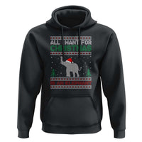 Christmas Elephant Hoodie All I Want for Xmas Is An Elephant Ugly Sweater
