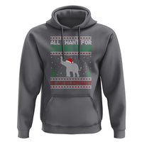 Christmas Elephant Hoodie All I Want for Xmas Is An Elephant Ugly Sweater