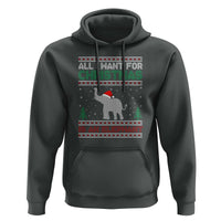 Christmas Elephant Hoodie All I Want for Xmas Is An Elephant Ugly Sweater