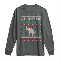 Christmas Elephant Long Sleeve Shirt All I Want for Xmas Is An Elephant Ugly Sweater