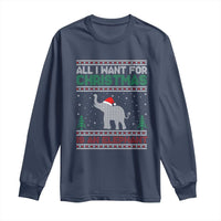 Christmas Elephant Long Sleeve Shirt All I Want for Xmas Is An Elephant Ugly Sweater