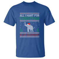 Christmas Elephant T Shirt All I Want for Xmas Is An Elephant Ugly Sweater - Wonder Print Shop