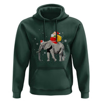 Christmas Santa Riding Elephant Hoodie Xmas Tree Light Funny Festive