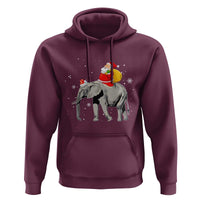 Christmas Santa Riding Elephant Hoodie Xmas Tree Light Funny Festive