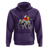Christmas Santa Riding Elephant Hoodie Xmas Tree Light Funny Festive