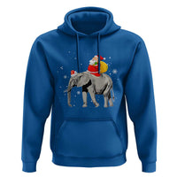 Christmas Santa Riding Elephant Hoodie Xmas Tree Light Funny Festive
