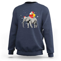 Christmas Santa Riding Elephant Sweatshirt Xmas Tree Light Funny Festive - Wonder Print Shop