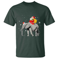 Christmas Santa Riding Elephant T Shirt Xmas Tree Light Funny Festive - Wonder Print Shop