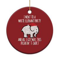 Funny White Elephant Xmas Christmas Ornament I Went To A White Party And Got This Gift Exchange - Wonder Print Shop