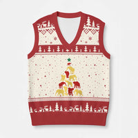 South Africa Elephant Xmas Tree V-Neck Knit Sweater Vest Safari Animals Xmas - Wonder Print Shop