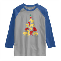 South Africa Elephant Christmas Tree Raglan Shirt Safari Animals Xmas