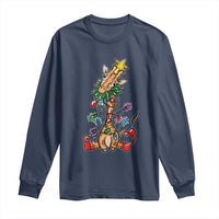 Giraffe Christmas Tree Long Sleeve Shirt Funny Xmas Giraffes Lover Gift