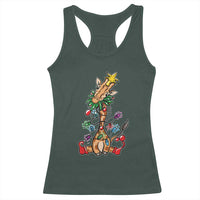 Giraffe Christmas Tree Racerback Tank Top Funny Xmas Giraffes Lover Gift