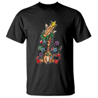 Giraffe Christmas Tree T Shirt Funny Xmas Giraffes Lover Gift - Wonder Print Shop