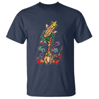 Giraffe Christmas Tree T Shirt Funny Xmas Giraffes Lover Gift - Wonder Print Shop