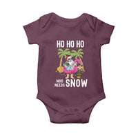 Tropical Beachy Christmas Baby Onesie Ho Ho Ho Who Needs Snow Santa Xmas In Hawaii Palm Tree