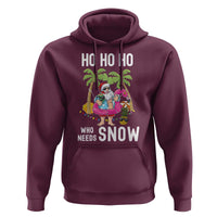 Tropical Beachy Christmas Hoodie Ho Ho Ho Who Needs Snow Santa Xmas In Hawaii Palm Tree