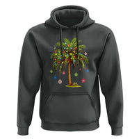 Christmas Palm Tree Hoodie Xmas Lights Tropical Hawaiian Holidays