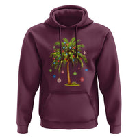 Christmas Palm Tree Hoodie Xmas Lights Tropical Hawaiian Holidays