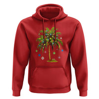 Christmas Palm Tree Hoodie Xmas Lights Tropical Hawaiian Holidays
