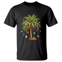 Christmas Palm Tree T Shirt Xmas Lights Tropical Hawaiian Holidays - Wonder Print Shop