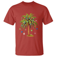 Christmas Palm Tree T Shirt Xmas Lights Tropical Hawaiian Holidays - Wonder Print Shop