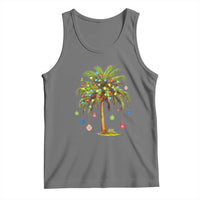 Christmas Palm Tree Tank Top Xmas Lights Tropical Hawaiian Holidays
