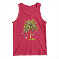 Christmas Palm Tree Tank Top Xmas Lights Tropical Hawaiian Holidays