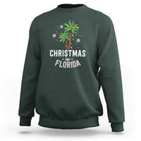 Christmas In Florida Sweatshirt Deck The Palm Trees Xmas Matching Family Vacation - Wonder Print Shop