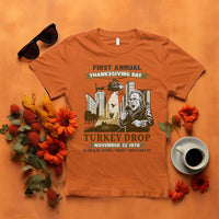 Vintage Thanksgiving Turkey Drop T Shirt Funny 1978 Helicopter Scene Classic TV Moment - Wonder Print Shop