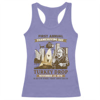 Vintage Thanksgiving Turkey Drop Racerback Tank Top Funny 1978 Helicopter Scene Classic TV Moment - Wonder Print Shop