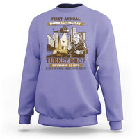 Vintage Thanksgiving Turkey Drop Sweatshirt Funny 1978 Helicopter Scene Classic TV Moment - Wonder Print Shop