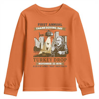 Vintage Thanksgiving Turkey Drop Youth Sweatshirt Funny 1978 Helicopter Scene Classic TV Moment - Wonder Print Shop
