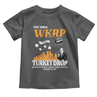 WKRP Turkey Drop with Les Nessman Toddler T Shirt Retro Thanksgiving Humor for Classic TV Fans - Wonder Print Shop