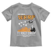 WKRP Turkey Drop with Les Nessman Toddler T Shirt Retro Thanksgiving Humor for Classic TV Fans - Wonder Print Shop