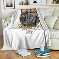 Retro WKRP Thanksgiving Turkey Drop 1978 Throw Blanket Distressed Vintage Holiday - Wonder Print Shop