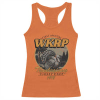 Retro WKRP Thanksgiving Turkey Drop 1978 Racerback Tank Top Distressed Vintage Holiday - Wonder Print Shop
